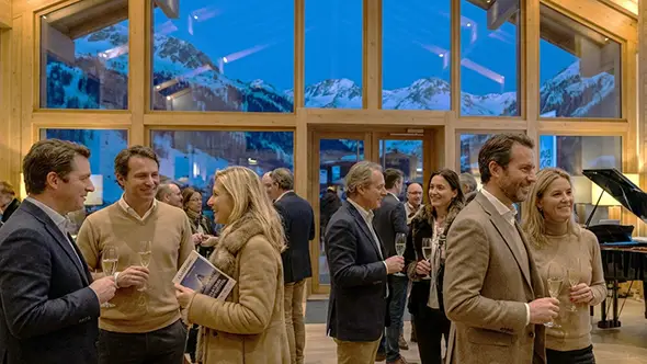 Guests at an evening event.