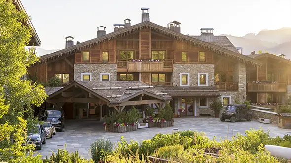Luxury interior of Four Seasons hotel in Megeve.