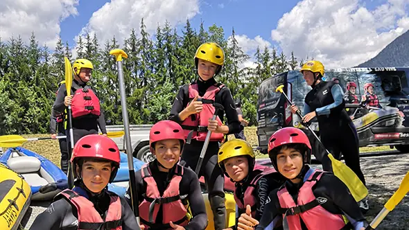 Rafting in summer camp