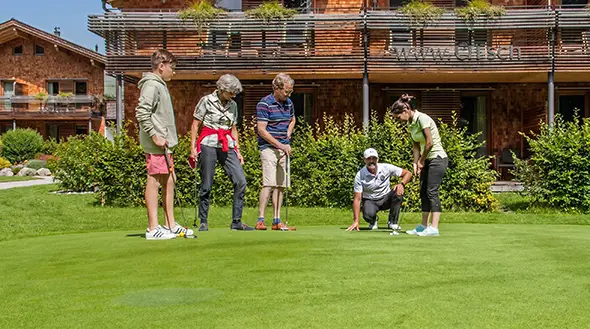 Golf training with an instructor at the hotel.