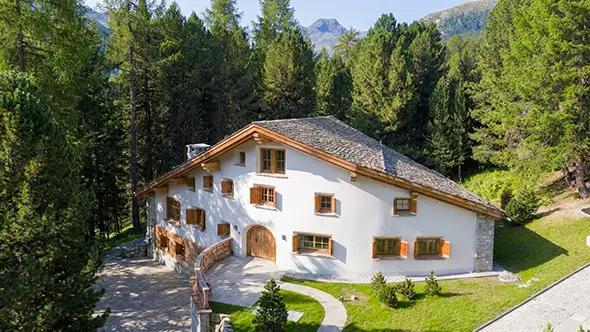 Traditional luxury chalet Chesa el Toula in St. Moritz.