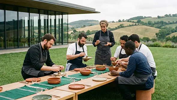 Chefs at the Deli-Cima gourmet tasting in Crans-Montana.