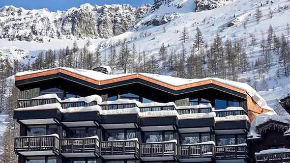 Chalet Cristal penthouse on the rooftop of a residence in central Val d Isere