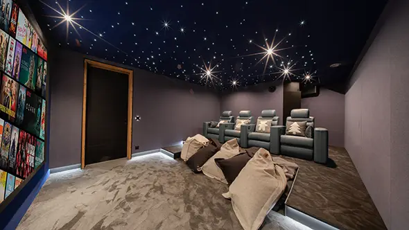 Private cinema with a starlit ceiling at chalet Orso in Val dIsere