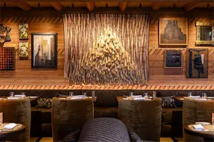 Stylish interior of the Beefbar restaurant in Courchevel