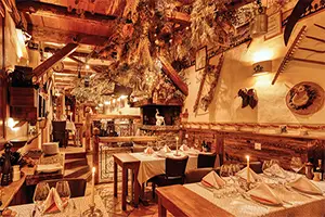 Assortment of gourmet cheeses at La Fromagerie restaurant in Courchevel