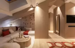 Penthouse Suite master bedroom under the roof beams, Hotel Mont-Blanc Chamonix