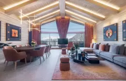 The living room in Suite-Chalet K5 at Le K2 Palace, Courchevel 1850