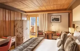 Spacious Deluxe room at Fouquets Courchevel.