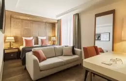 Prestige Plus Room with sofa, double bed and writing desk, Hotel Mont-Blanc Chamonix