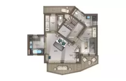 Floor plan of a Suite at Le K2 Altitude, Courchevel 1850