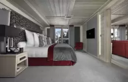 The bedroom in a Family Junior Suite at Le K2 Altitude, Courchevel 1850