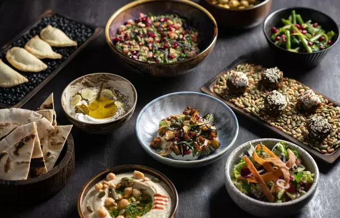 Lebanese mezze at Base Kamp by Ainata, Le K2 Altitude, Courchevel 1850