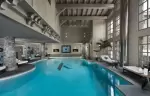 The indoor swimming pool at the Goji Spa, Le K2 Altitude, Courchevel 1850