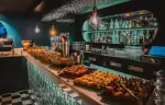 Breakfast buffet counter at La Rotisserie restaurant, Fahrenheit Seven Val Thorens