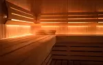 Wooden sauna in the Relax area of Fahrenheit Seven Val Thorens hotel