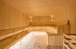 Wooden sauna in the Relax area of Fahrenheit Seven Courchevel hotel