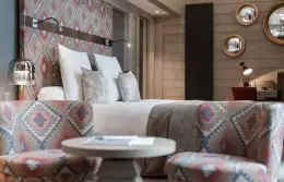 The sitting area in a Comfort Room at Le K2 Djola, Courchevel 1850