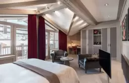 The interior of a Premium Room at Le K2 Djola, Courchevel 1850