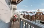 A balcony with a view over the village at Le K2 Djola, Courchevel 1850