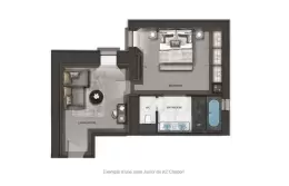 Floor plan of a Junior Suite at Le K2 Chogori, Val d'Isere