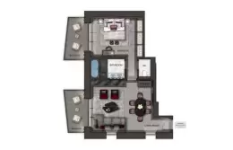 The floor plan of the Suite Deluxe at Le K2 Chogori, Val d'Isere