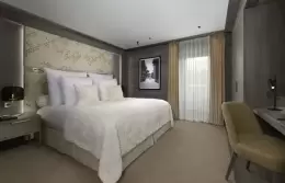 The bedroom in a Prestige Suite at Le K2 Chogori, Val d'Isere