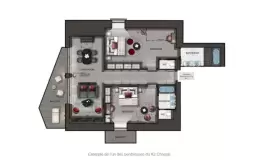 The floor plan of the Penthouse Sengli at Le K2 Chogori, Val d'Isere