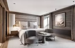 A bedroom in the Himalaya Suite at Le K2 Chogori, Val d'Isere