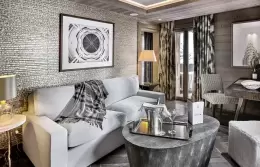 Junior Suite 2 bedroom with a tall headboard and bedside lamps, Lys Martagon, Courchevel 1850