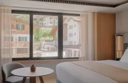 Superior room with a view of the resort courtyard