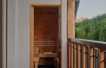 Private sauna in the Rosa Alpina Suite.