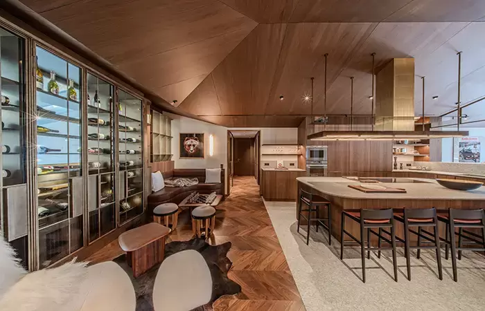 Chalet cristal val disere wine cellar kitchen