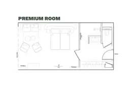 Floor plan of the Premium Room at Fahrenheit Seven Les Menuires