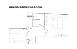 Floor plan of the Grand Premium Room at Fahrenheit Seven Les Menuires