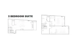 Floor plan of the 2-Bedroom Suite over two levels, Fahrenheit Seven Les Menuires